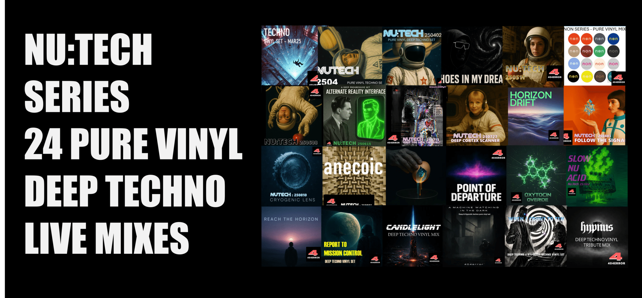 Nutech Series: portada de la serie de deep techno en vinilo de 404Error